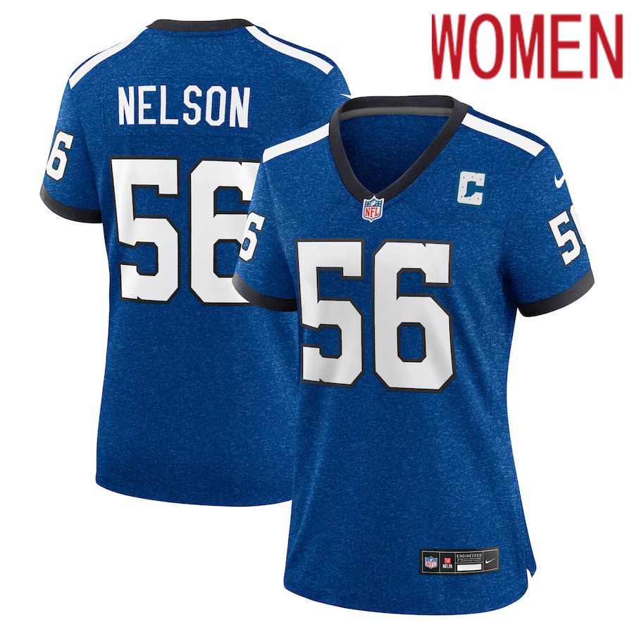 Women Indianapolis Colts #56 Quenton Nelson Nike Royal Indiana Nights Alternate Game NFL Jersey->women nfl jersey->Women Jersey